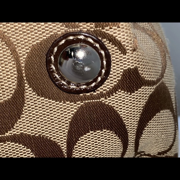 COACH Brown Fabric Tote Medium - Picture 10 of 13